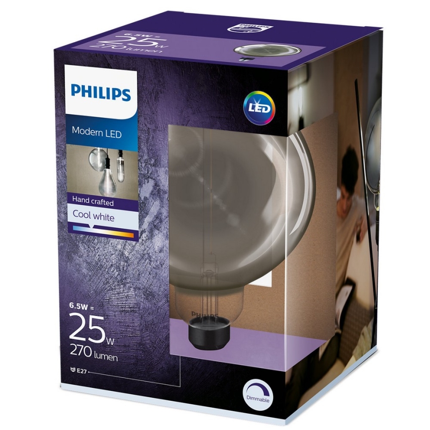 LED Dimmelhető izzó SMOKY VINTAGE Philips G200 E27/6,5W/230V 4000K