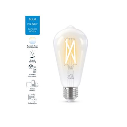 LED Dimmelhető izzó FILAMENT ST64 E27/6,7W/230V 2700-6500K CRI 90 Wi-Fi - WiZ