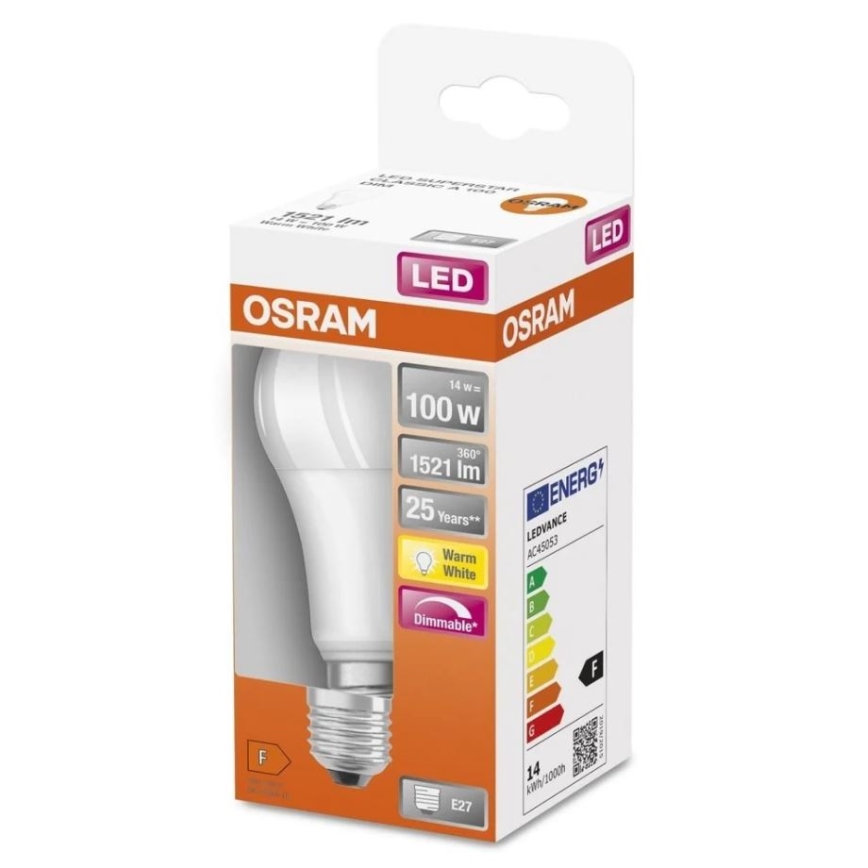 LED Dimmelhető izzó SUPERSTAR E27/14W/230V 2700K - Osram
