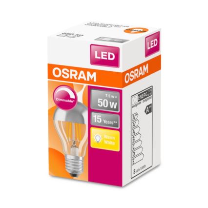 LED Dimmelhető izzó tükörgömb alakú kupakkal E27/7,5W/230V 2700K - Osram