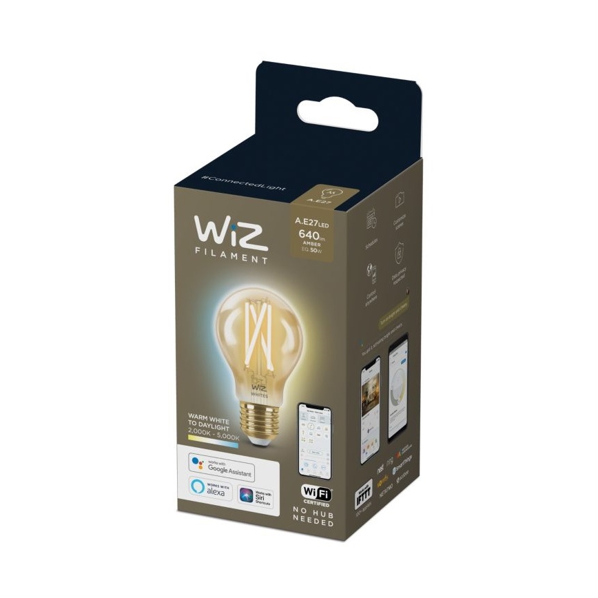 LED Dimmelhető izzó VINTAGE FILAMENT A60 E27/6,7W/230V 2000-5000K CRI 90 Wi-Fi - WiZ