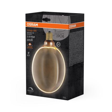 LED dimmelhető izzó VINTAGE E27/4W/230V 1800K arany - Osram