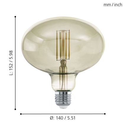 LED Dimmelhető izzó VINTAGE E27/4W/230V 3000K - Eglo 12599