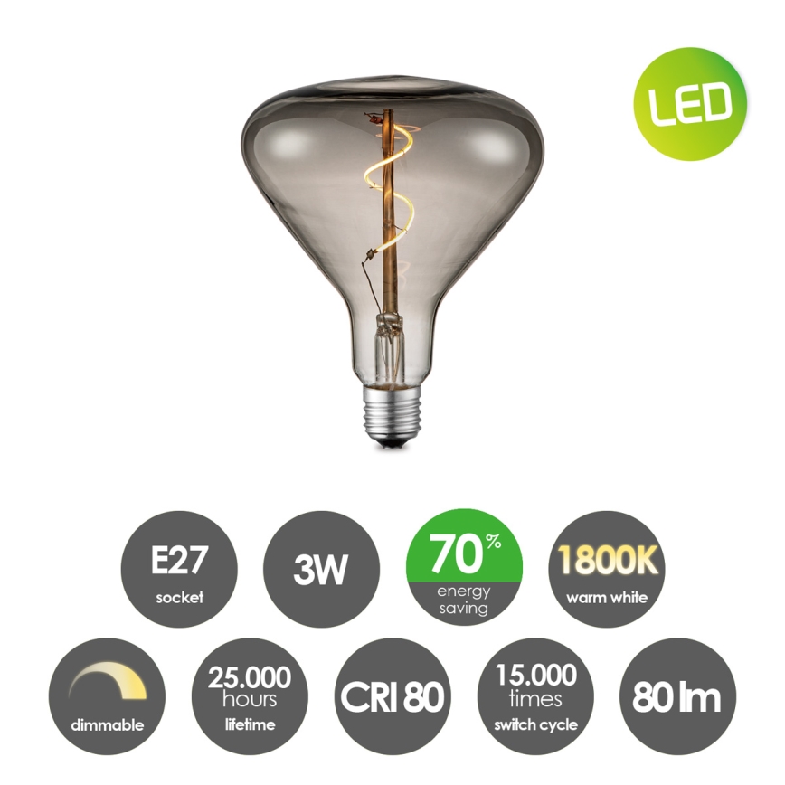 LED Dimmelhető izzó VINTAGE EDISON E27/3W/230V 1800K