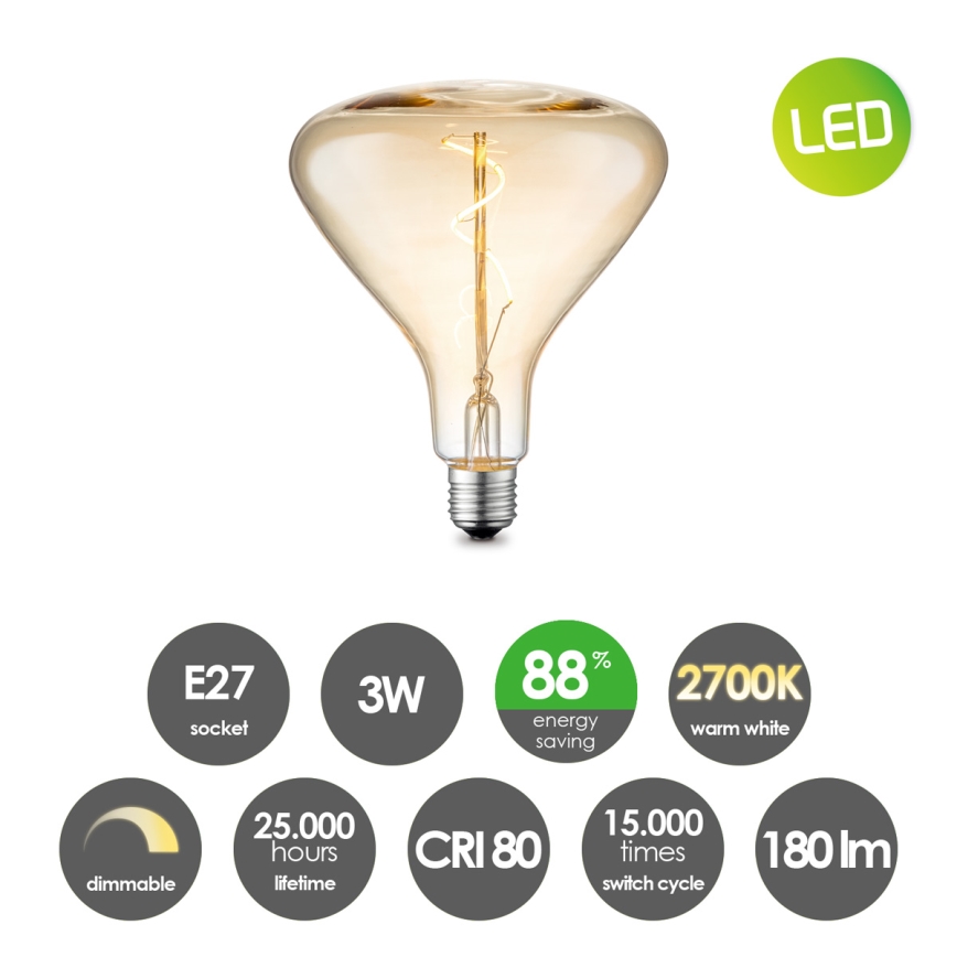 LED Dimmelhető izzó VINTAGE EDISON E27/3W/230V 2700K