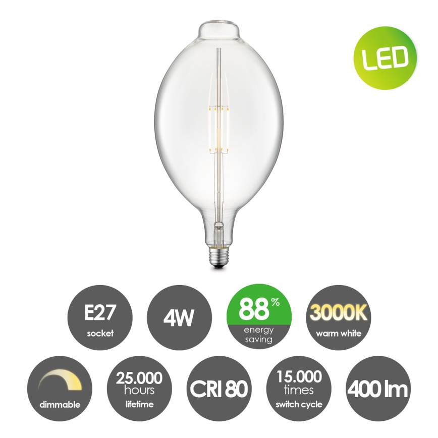 LED Dimmelhető izzó VINTAGE EDISON E27/4W/230V 3000K