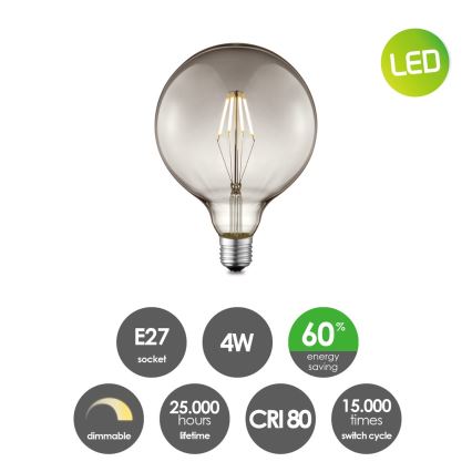 LED Dimmelhető izzó VINTAGE EDISON G125 E27/4W/230V 2700K