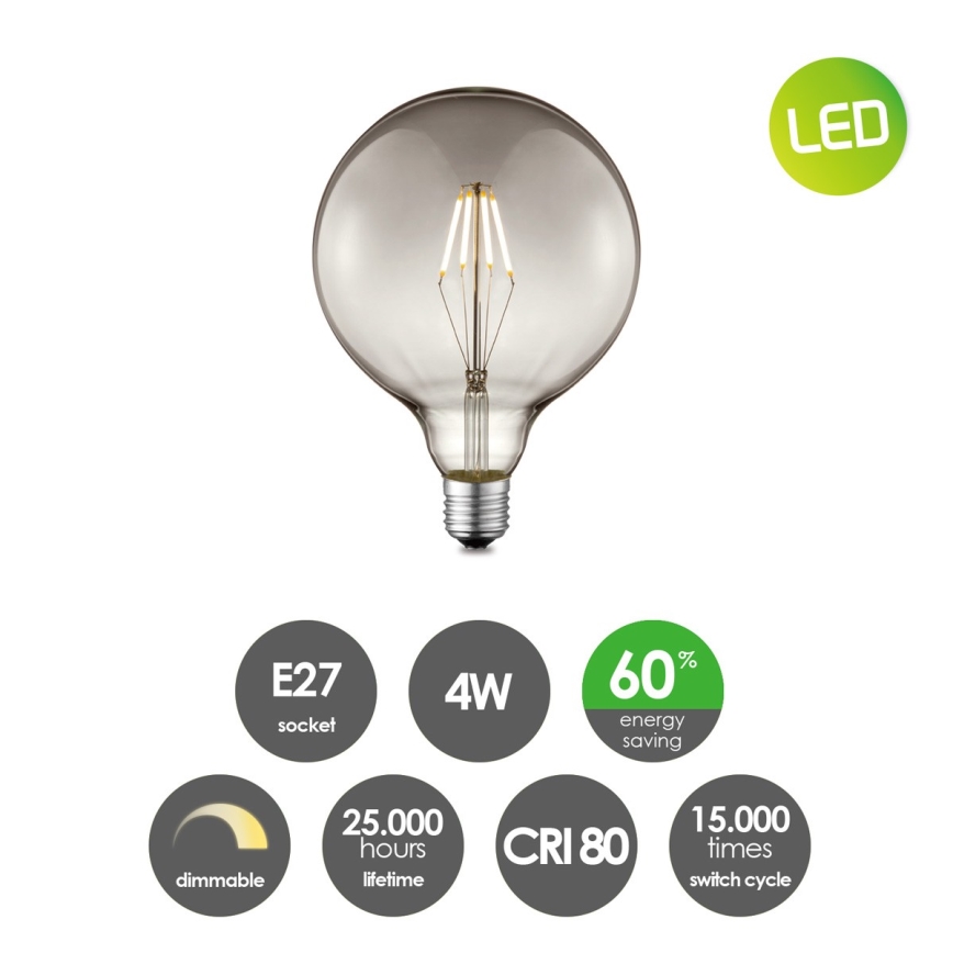 LED Dimmelhető izzó VINTAGE EDISON G125 E27/4W/230V 2700K