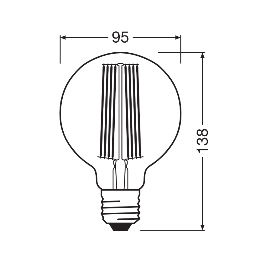 LED dimmelhető izzó VINTAGE FILAMENT E27/11W/230V 1800K - Osram