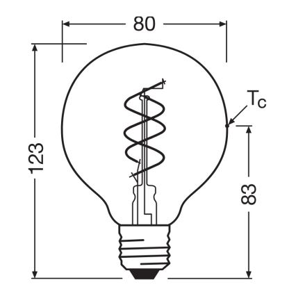 LED dimmelhető izzó VINTAGE FILAMENT E27/4,9W/230V 2200K CRI 90 - Osram