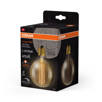 LED dimmelhető izzó VINTAGE FILAMENT E27/5,8W/230V 2200K - Osram
