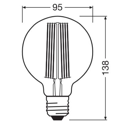LED dimmelhető izzó VINTAGE FILAMENT E27/5,8W/230V 2200K - Osram