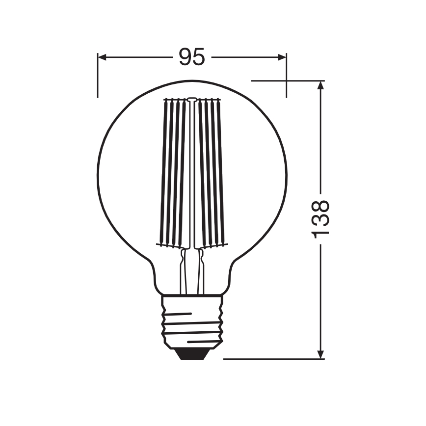 LED dimmelhető izzó VINTAGE FILAMENT E27/5,8W/230V 2200K - Osram