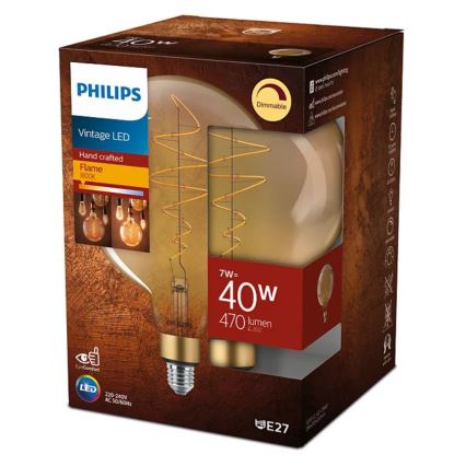 LED Dimmelhető izzó VINTAGE Philips G200 E27/7W/230V 2000K