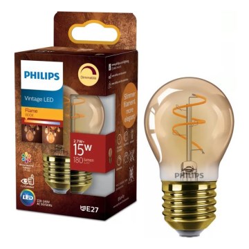 LED dimmelhető izzó VINTAGE Philips P45 E27/2,7W/230V 1800K