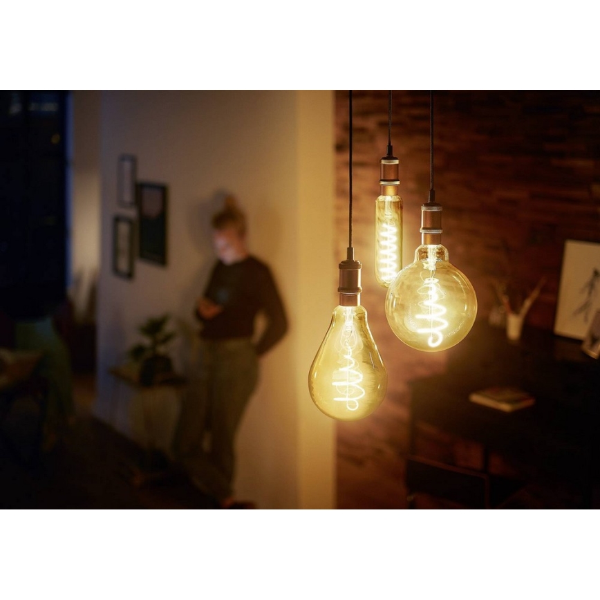 LED Dimmelhető izzó VINTAGE Philips T65 E27/6,5W/230V 2000K