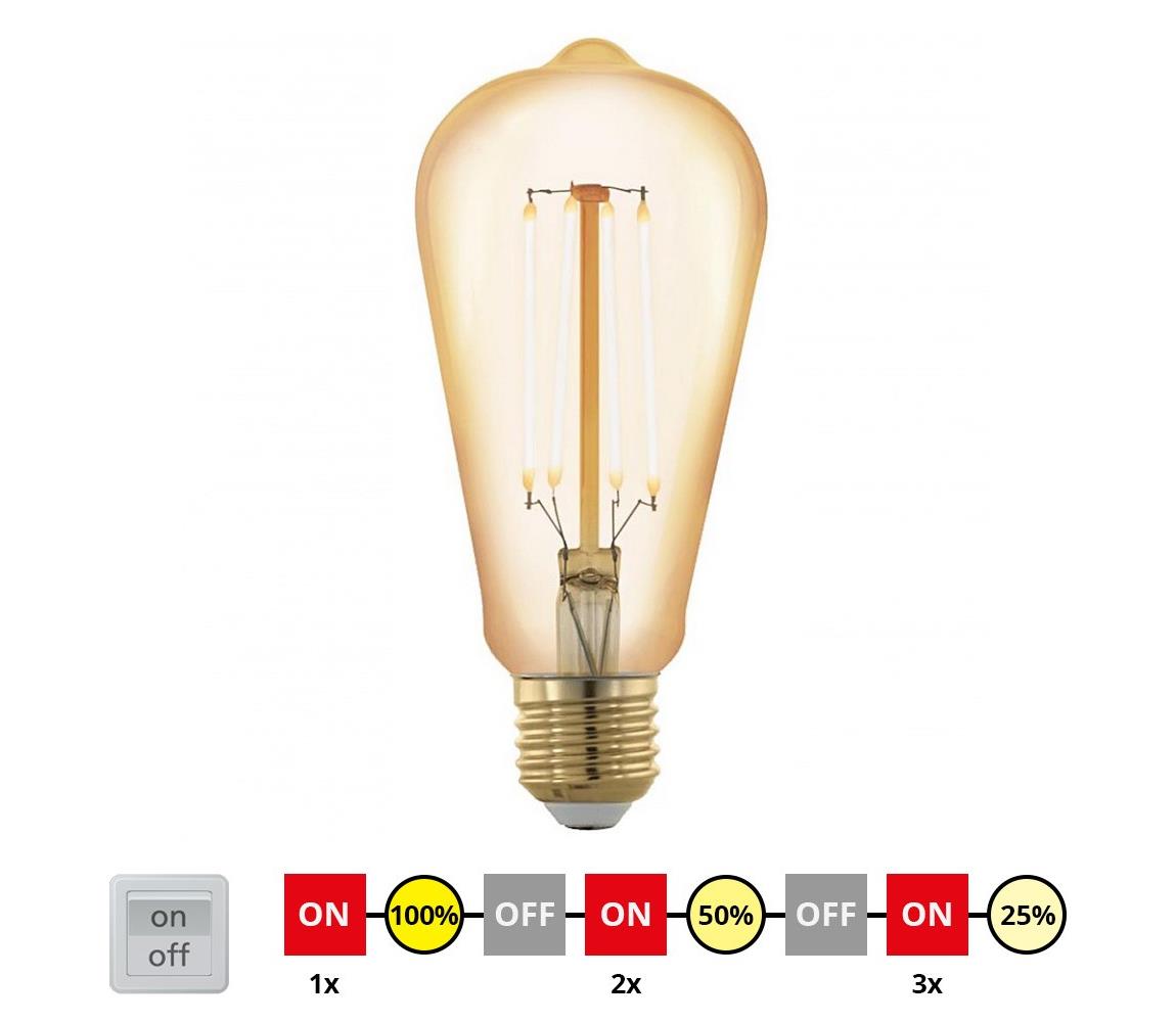 LED Dimmelhető izzó VINTAGE ST64 E27/4W/230V 2200K
