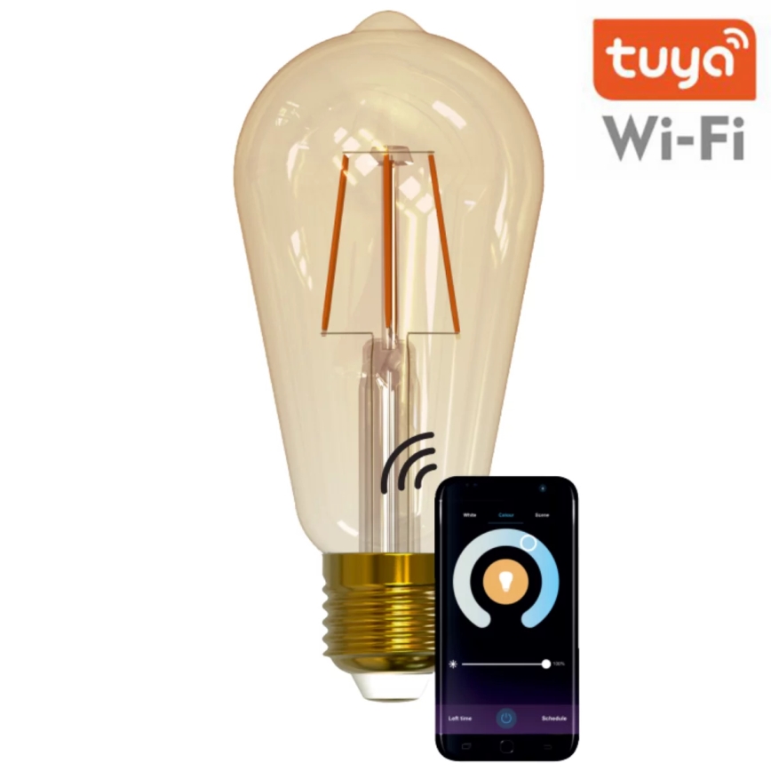 LED Dimmelhető izzó VINTAGE ST64 E27/5,5W/230V 1800-2700K Wi-fi Tuya