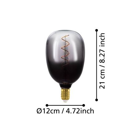 LED Dimmelhető izzó VINTAGE T120 E27/4W/230V 1800K füstszínű - Eglo 110227
