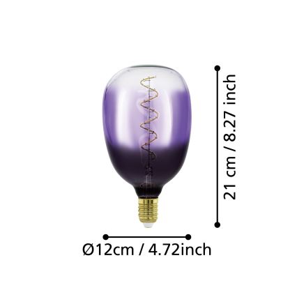 LED dimmelhető izzó VINTAGE T120 E27/4W/230V 1800K lila - Eglo 110226
