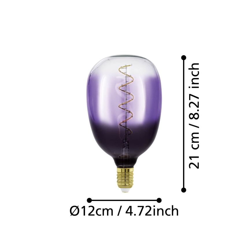 LED dimmelhető izzó VINTAGE T120 E27/4W/230V 1800K lila - Eglo 110226