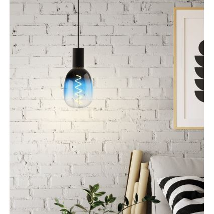 LED dimmelhető izzó VINTAGE T120 E27/4W/230V 2000K kék - Eglo 110224