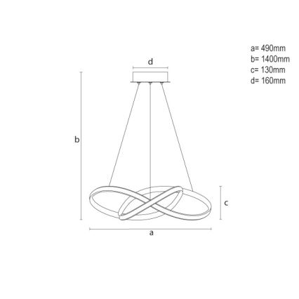 LED dimmelhető csillár kábelen LED/65W/230V 3000–6500K Ø 49 cm + távirányító