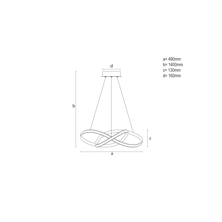 LED dimmelhető csillár kábelen LED/65W/230V 3000–6500K Ø 49 cm + távirányító