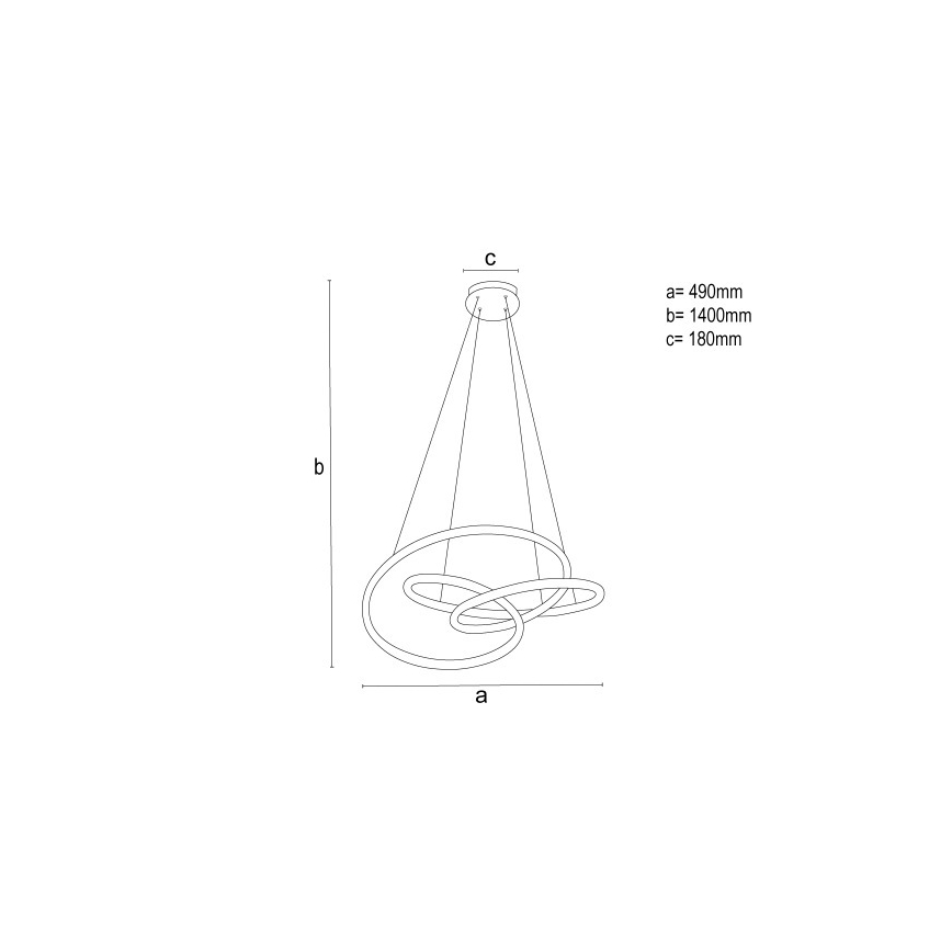 LED fényerőszabályozható csillár kábelen, LED/85W/230V, 3000-6500K, átm. 49 cm, távirányítóval