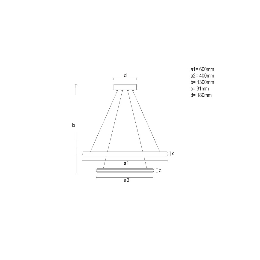 LED dimmelhető függeszték zsinóron LED/90W/230V 3000-6500K átm. 60 cm + távirányító