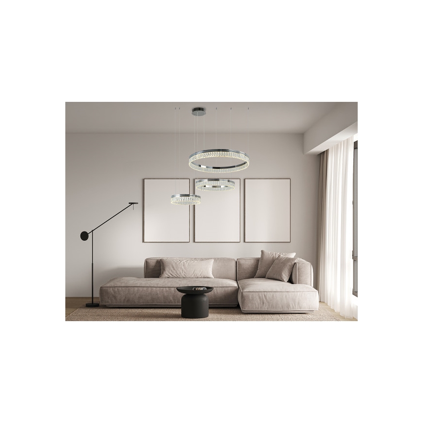 LED fényerőszabályozható kristálycsillár kábelen THALIA LED/120W/230V 3000-6000K + távirányító