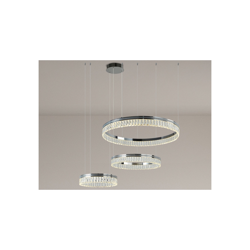 LED fényerőszabályozható kristálycsillár kábelen THALIA LED/120W/230V 3000-6000K + távirányító