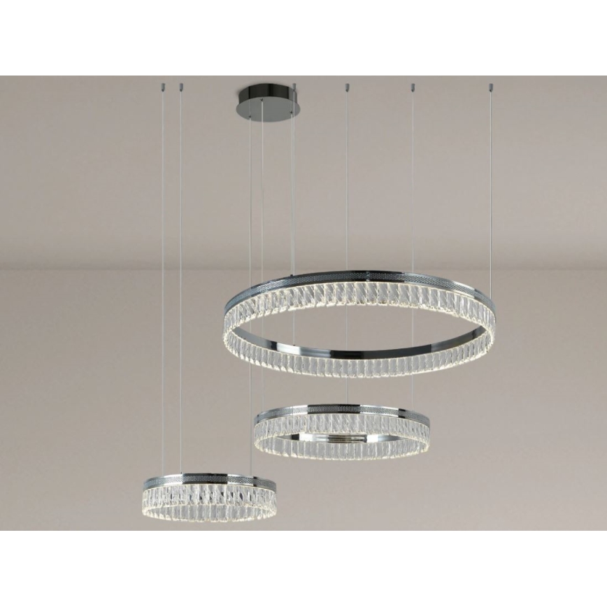 LED fényerőszabályozható kristálycsillár kábelen THALIA LED/120W/230V 3000-6000K + távirányító