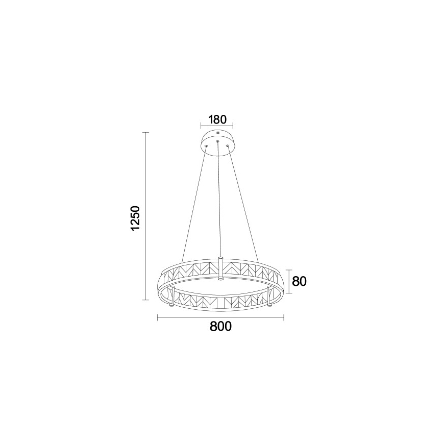 LED fényerőszabályozható kábelen függő kristálycsillár ENRIQUE LED/55W//230V 3000-6000K átm. 80 cm + távirányító