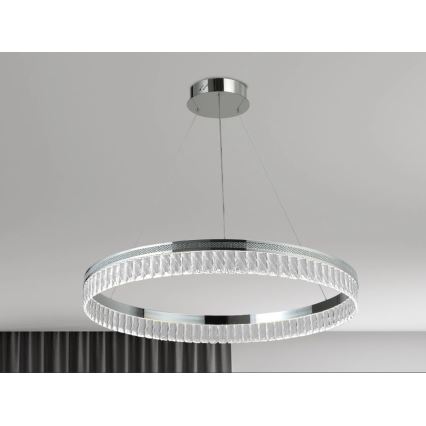 Dimmelhető LED kristálycsillár kábellel THALIA LED/55W/230V 3000-6000K Ø 80 cm + távirányító