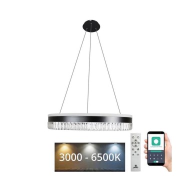 LED dimmelhető kristály csillár kábelre LED/80W/230V 3000-6500K fekete + távirányító
