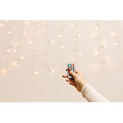 LED dimmelhető kültéri függöny CURTAIN 360xLED/8,4W/230V 2x2 m IP44 meleg fehér + távirányító