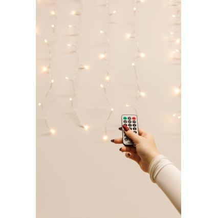 LED dimmelhető kültéri függöny CURTAIN 360xLED/8,4W/230V 2x2 m IP44 meleg fehér + távirányító
