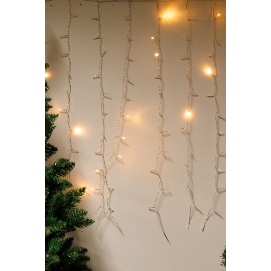 LED Dimmelhető Kültéri karácsonyi függöny CURTAIN 360xLED/8,4W/230V 2x2 m IP44 meleg fehér + távirányítás