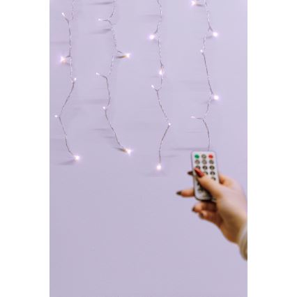 LED Dimmelhető Kültéri karácsonyi függöny CURTAIN 360xLED/8,4W/230V 2x2 m IP44 meleg fehér + távirányítás