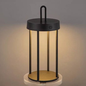 LED dimmelhető kültéri újratölthető érintésvezérelt asztali lámpa GENTLE LED/1,5W/3,7V 3000 mAh IP44 fekete