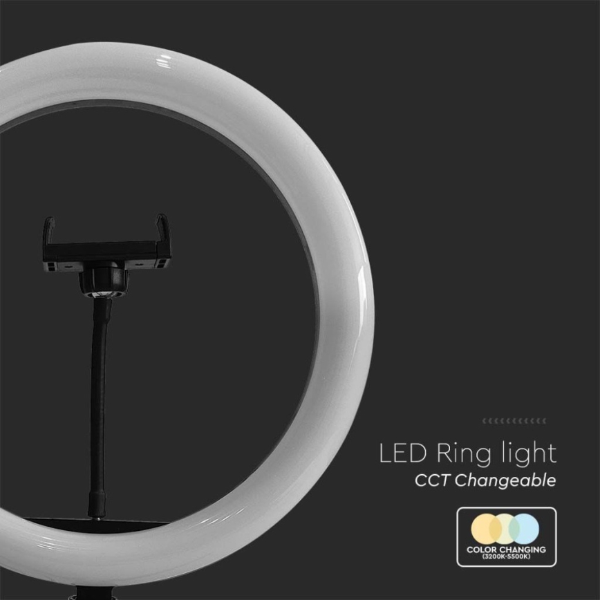 LED Dimmelhető lámpa állvánnyal és tartóval a vlogozáshoz LED/10W/5V 3200-5500K