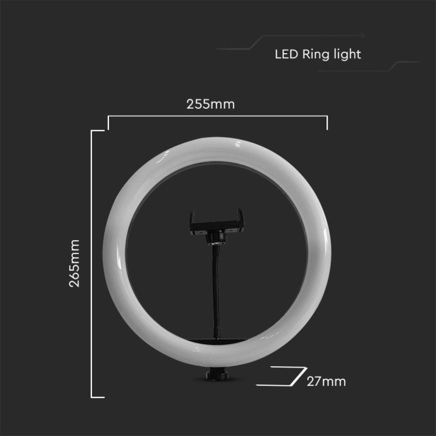 LED Dimmelhető lámpa állvánnyal és tartóval a vlogozáshoz LED/10W/5V 3200-5500K