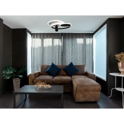 LED Dimmelhető mennyezeti lámpa LED/65W/230V 3000-6500K fehér/fekete + távirányítás