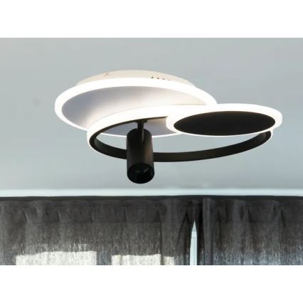 LED Dimmelhető mennyezeti lámpa LED/65W/230V 3000-6500K fehér/fekete + távirányítás