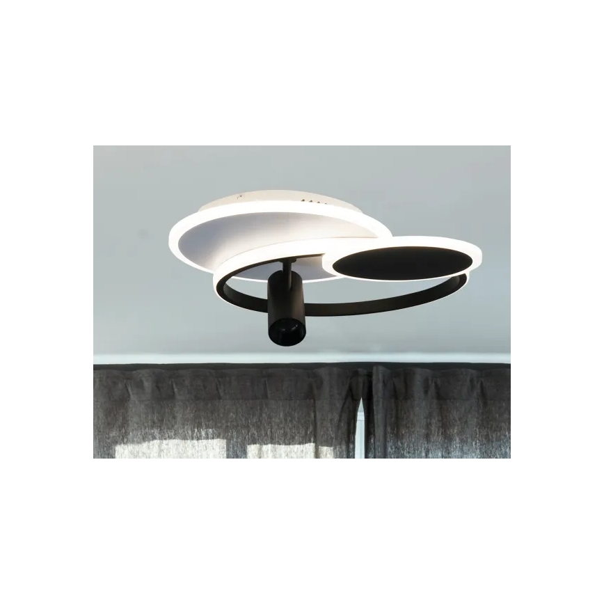 LED Dimmelhető mennyezeti lámpa LED/65W/230V 3000-6500K fehér/fekete + távirányítás
