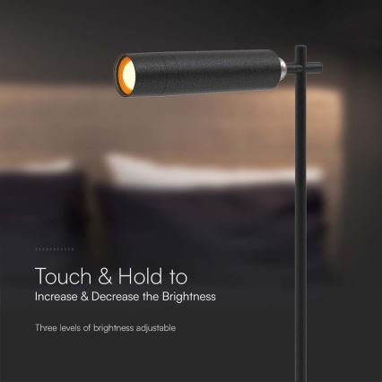 LED Dimmelhető mágneses újratölthető asztali lámpa 3in1 LED/3W/5V 4000K 1500 mAh fekete