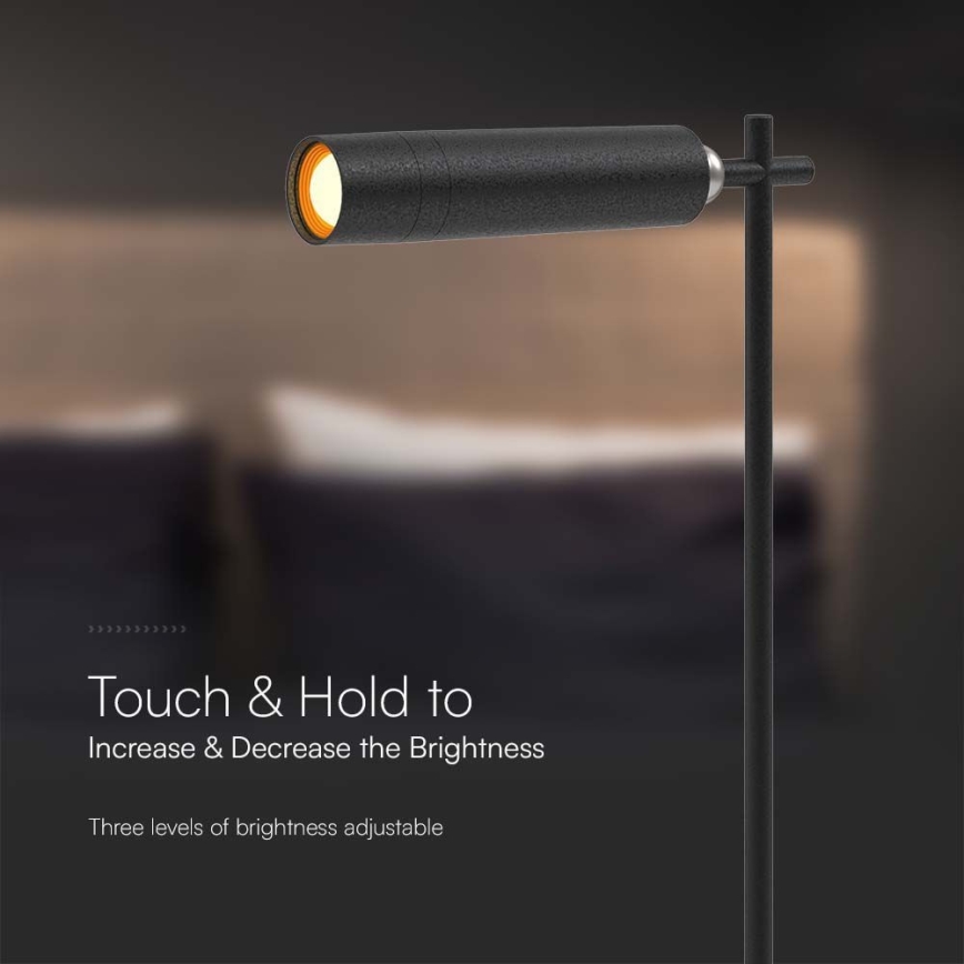 LED Dimmelhető mágneses újratölthető asztali lámpa 3in1 LED/3W/5V 4000K 1500 mAh fekete