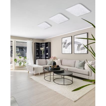 LED Dimmelhető mennyezeti lámpa FLORA LED/36W/230V 2700-6500K 43x43 cm + távirányítás