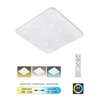 LED Dimmelhető mennyezeti lámpa FLORA LED/36W/230V 2700-6500K 43x43 cm + távirányítás